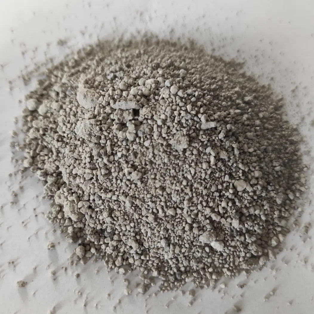 Sample of granulated blast furnace slag: grey granules